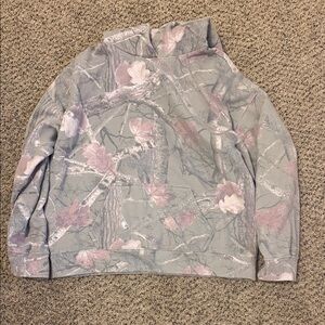 Hollister Camouflage Hoodie with Pink and Gray Accents